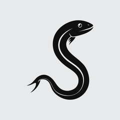 Naklejka premium Elegant S-Shaped Eel Illustration Aquatic Life Design
