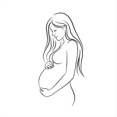 pregnancy logo pregnant woman maternal vector illustration