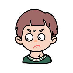 Annoyed Boy with Irritated Face – Cartoon Emotion Illustration