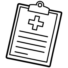 Obraz premium Clinical Records Line Art Vector
