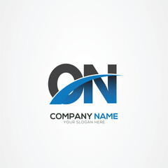 ON NO Letter Logo Design with a Creative Cut Creative logo design