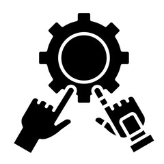 Collaborative Robots  Icon Element For Design	