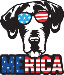 Patriotic Pointer A Patriotic Dog Illustration for the 4th of July