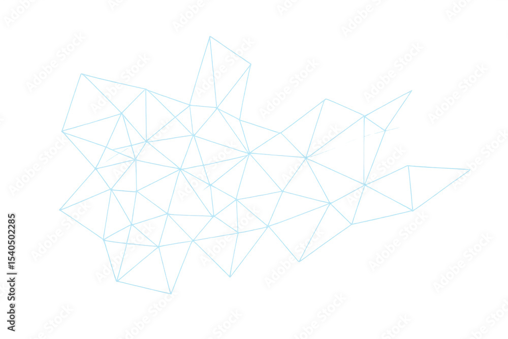 Poster geometric light blue plexus design creating a dynamic network on a transparent background, emphasizi