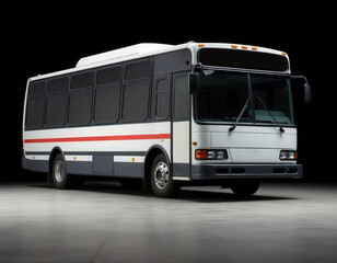 High-resolution mockup of a 1990s-style bus with a clean studio backdrop. Suitable for retro branding, vehicle design concepts, and promotional visuals.