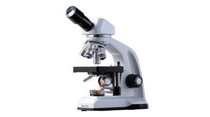 Microscope in Science Lab: This image showcases a scientific microscope, the epitome of innovation, against an understated background, ready for groundbreaking discoveries in laboratory.