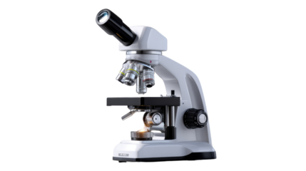 Microscope in Science Lab: This image showcases a scientific microscope, the epitome of innovation, against an understated background, ready for groundbreaking discoveries in laboratory.