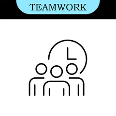 Teamwork Line Editable Icons set. Vector illustration in modern thin line style of business icons: Collaboration, Research, Meeting and more. Pictograms and infographics for mobile apps
