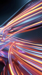 Illuminated optical fibers conveying data in a cyberpunk-inspired style