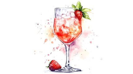 Realistic watercolor of a light pink champagne cocktail on white background.
Concept: Represents elegance, celebration, and artistic style—ideal for menus, events, and lifestyle visuals