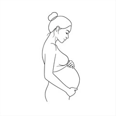 pregnancy logo pregnant woman maternal vector illustration
