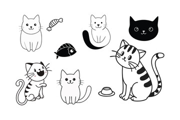 Cute Cat Bundle Vector Design