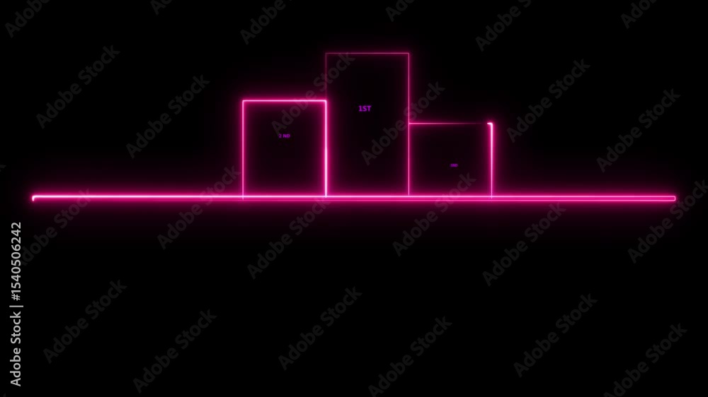 Poster neon lights rectangle frame moving in motion seamless looping animation. 4k