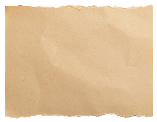 A rectangular piece of beige torn paper with rough, uneven edges and a slightly textured surface.