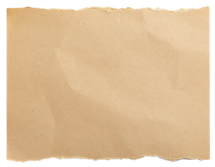 A rectangular piece of beige torn paper with rough, uneven edges and a slightly textured surface.