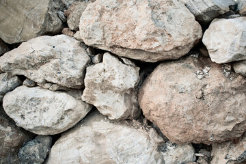 Vintage Greek stone masonry backdrop on Elafonissi beach, Crete