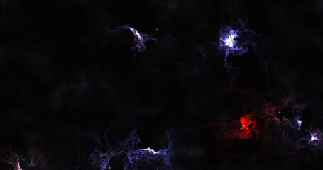 A cosmic view of a nebula with stars and dust clouds, showcasing the beauty of the universe.