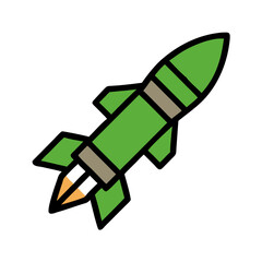 green rocket isolated on white