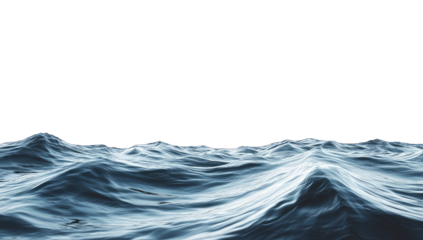 Rippled, dark-blue ocean waves, horizon line