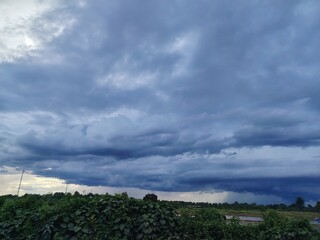 clouds over the field