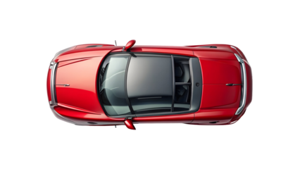 Car Top View – Minimal Overhead Vehicle Perspective on Pure White Background

