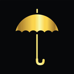 gold color umbrella icon , template, flat, design, vector, illustrations, education, style, trendy, collections