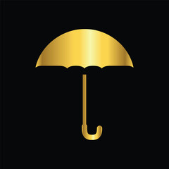 gold color umbrella icon , template, flat, design, vector, illustrations, education, style, trendy, collections
