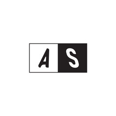 Monogram Logo Design Unique Simple Bold AS Initial Alphabet Vector Alphabet