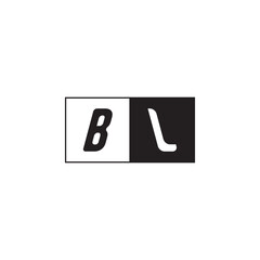 Monogram Logo Design Unique Simple Bold BL Initial Alphabet Vector Alphabet