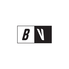 Monogram Logo Design Unique Simple Bold BV Initial Alphabet Vector Alphabet