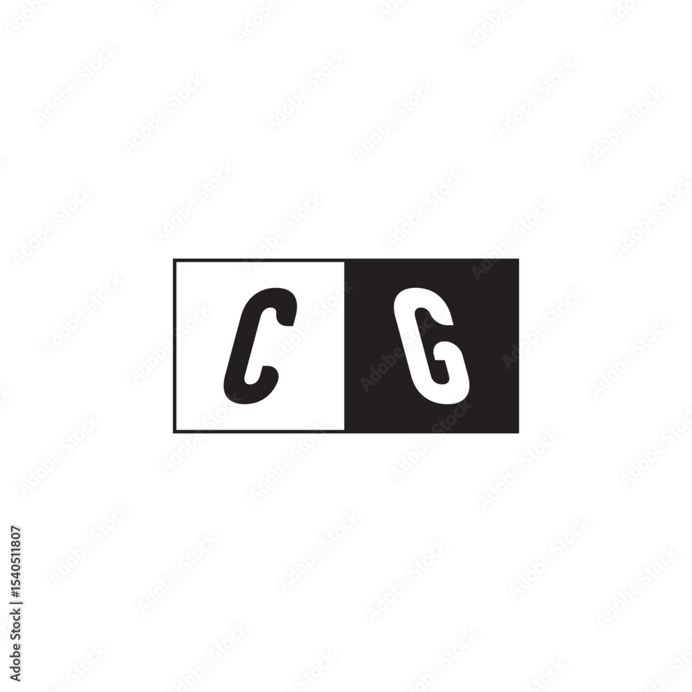 Fototapete monogram logo design unique simple bold cg initial alphabet vector alphabet
