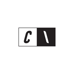 Monogram Logo Design Unique Simple Bold CI Initial Alphabet Vector Alphabet