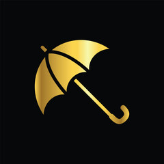 gold color umbrella icon , template, flat, design, vector, illustrations, education, style, trendy, collections
