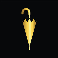 gold color umbrella icon , template, flat, design, vector, illustrations, education, style, trendy, collections