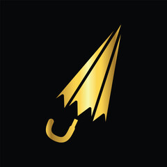 gold color umbrella icon , template, flat, design, vector, illustrations, education, style, trendy, collections