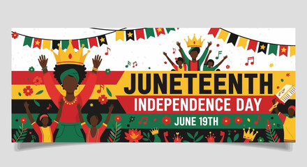 Celebrating Juneteenth A vibrant illustration of Independence Day