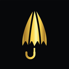gold color umbrella icon , template, flat, design, vector, illustrations, education, style, trendy, collections