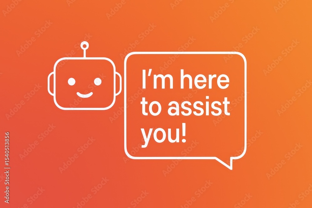 Poster a friendly ai chatbot extends a helping hand, offering assistance through a supportive message withi