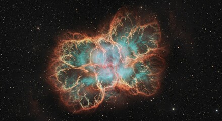 Crab Nebula supernova remnant in outer space