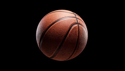 Basketball on Black Background.