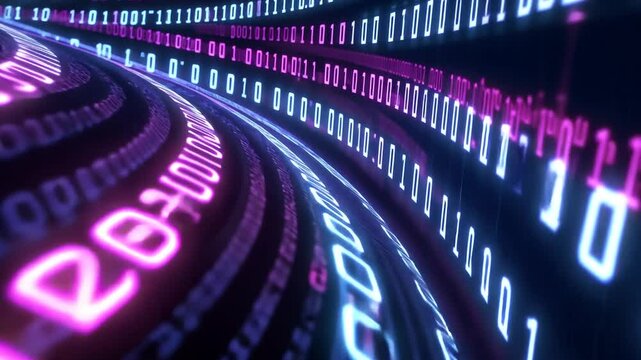 Abstract binary code spiral