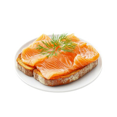 Delicious Smoked Salmon Canap� on Toasted Bread with Dill Garnish