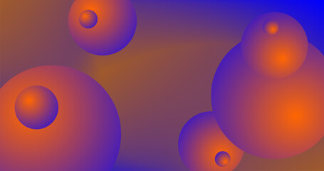 Orange Pink Purple Gradient Abstract background with gradient spheres Vector Creative concept poster design