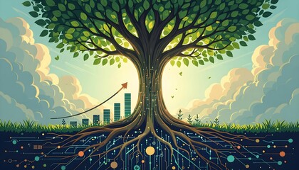 business graph with trees
