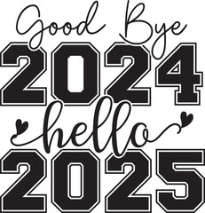 Goodbye 2024, Hello 2025 New Year's Design