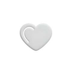 Obraz premium Minimalist White Heart Shape on Transparent Background: Modern Valentine's Day Symbol for Graphic Design and Creative Projects, Isolated Love Icon for Digital Artwork