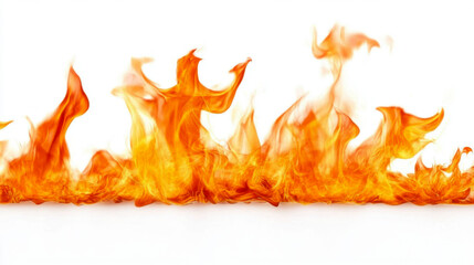 Fire flames isolated on white background