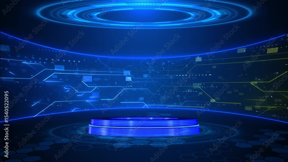 Aufkleber abstract digital technology ui, ux futuristic hud, virtual interface. cyber space motion background 