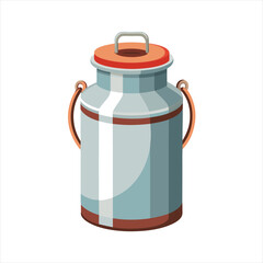 Traditional Aluminum Milk Churn Can Vector