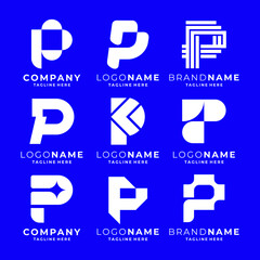 Set of Letter P logo template.